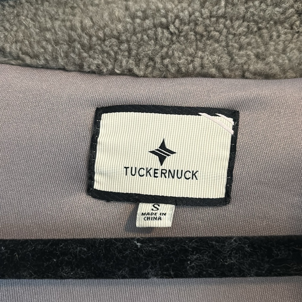 Tuckernuck Olive Green Sherpa Half-Zip Pullover with Gold Trim - Picture 2 of 5